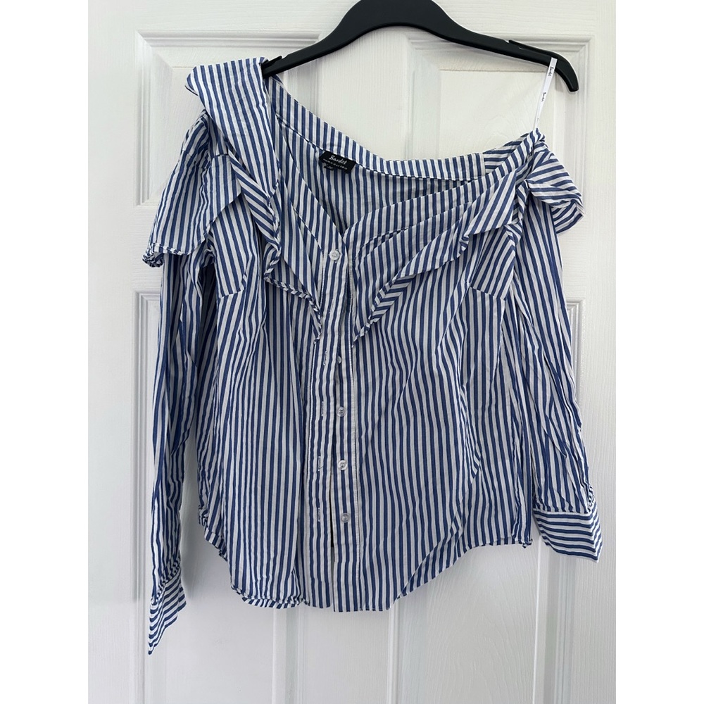 Bardot asymmetrical blouse